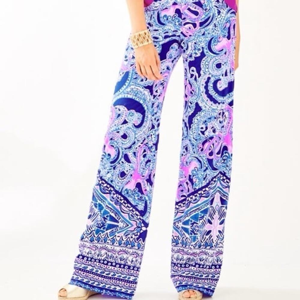 Lilly Pulitzer Bal Harbour Wide Leg Navy Palazzo Pants